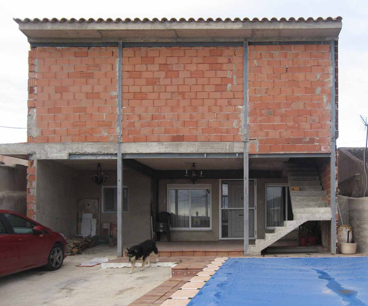 Estado previo fachada de Proyecto de ampliacion de vivienda unifamiliar en Pinoso