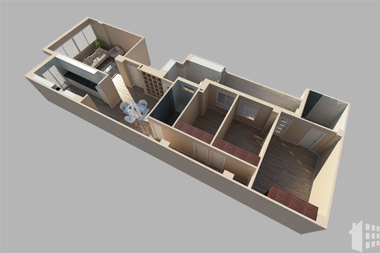 imágenes 3D planta de vivienda unifamiliar por Araque Maqueda