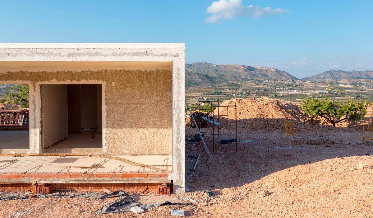 Detalle obra de proyecto de chalet en Hondón de las Nieves (Alicante) por Araque Maqueda